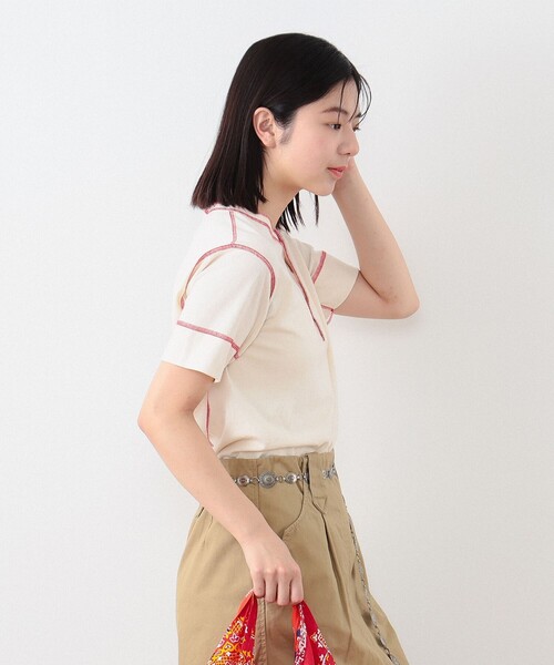 BEAMS BOY(ビームスボーイ)の「Healthknit × BEAMS BOY / 70s ヘンリーネック ショートスリーブ(Tシャツ/カットソー・レディース・レッド/ネイビー/オレンジ・FREE)」の16枚目の写真