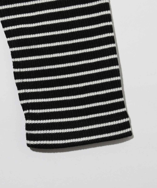 X-girl（エックスガール）の「STRIPED FITTED TOP（Tシャツ/カットソー・レディース・ブラウン/グリーン/ブラック・M/S）」の12枚目の写真