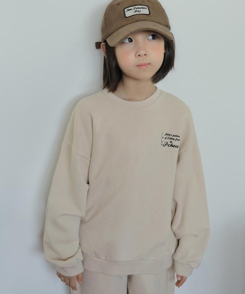 aBity select（アビティセレクト）の「【ピーチーズ】ジュニア 胸元ワンポイントロゴトレーナー（スウェット・キッズ・ベージュ/ブルー/ピンク・160/150）」の10枚目の写真