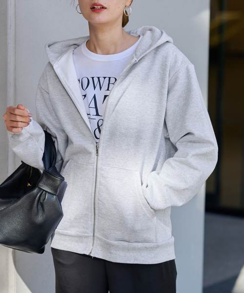 FRAMeWORK(フレームワーク)の「【LOS ANGELES APPAREL / ロサンゼルスアパレル】 HOOD SWEAT SHIRT(パーカー・レディース・ライトグレー/ホワイト・SMALL)」の19枚目の写真