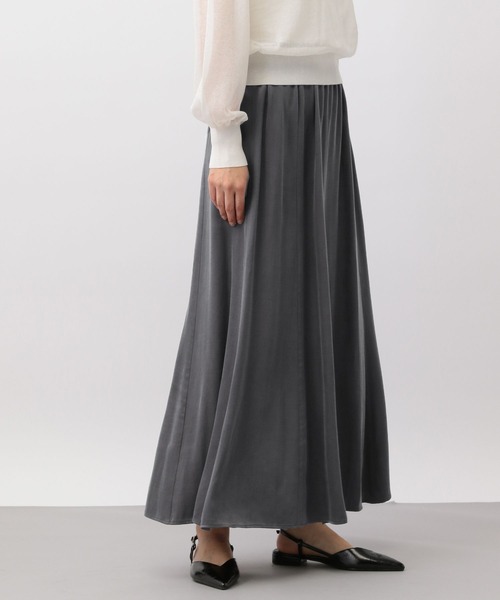 A part by（アパートバイ）の「キュプラフレアスカート（スカート・レディース・チャコールグレー/ピンク系その他・FREE）」の20枚目の写真