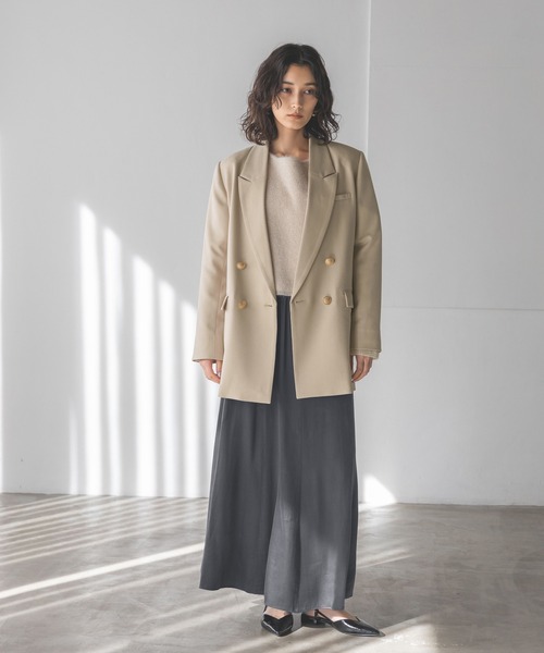 A part by（アパートバイ）の「キュプラフレアスカート（スカート・レディース・チャコールグレー/ピンク系その他・FREE）」の22枚目の写真