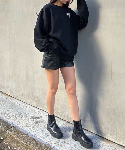 INGNI（イング）の「Backカレッジサークルロゴスウェットチュニック（スウェット・レディース・オフホワイト/杢グレー/ブラック・M）」の8枚目の写真