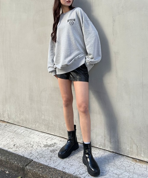 INGNI（イング）の「Backカレッジサークルロゴスウェットチュニック（スウェット・レディース・オフホワイト/杢グレー/ブラック・M）」の22枚目の写真