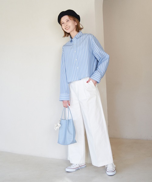 ROPE' PICNIC(ロペピクニック)の「防汚加工/タックワイドパンツ(その他パンツ・レディース・サックスブルー/ベージュ/ネイビー/ホワイト・40/38/36)」の21枚目の写真