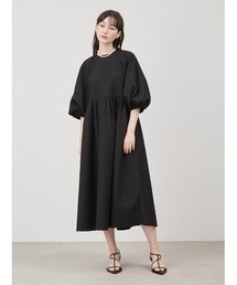 美品☆ミラオーウェン＊タイプライターシアーフレアワンピース　パフスリーブ ミラオーウェン＊タイプライターシアーフレアワンピース
