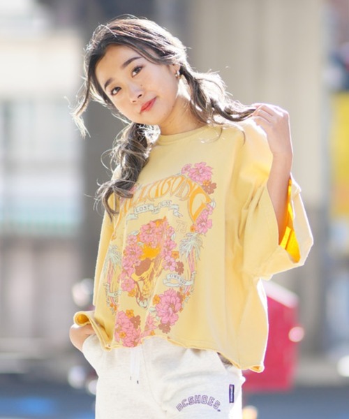 BILLABONG(ビラボン)の「BILLABONG/ビラボン Tシャツ ワイドルーズシルエット クロップド丈 BE013-207(Tシャツ/カットソー・レディース・ライトブルー/ホワイト/イエロー/スミクロ・M)」の11枚目の写真