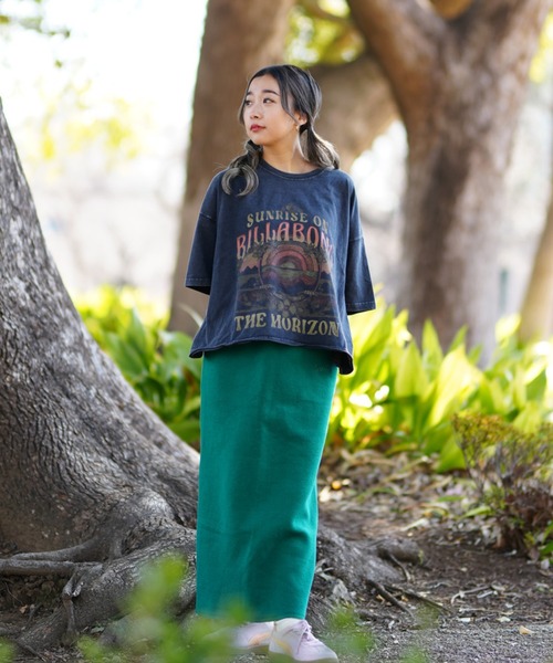 BILLABONG(ビラボン)の「BILLABONG/ビラボン Tシャツ ワイドルーズシルエット クロップド丈 BE013-207(Tシャツ/カットソー・レディース・ライトブルー/ホワイト/イエロー/スミクロ・M)」の22枚目の写真