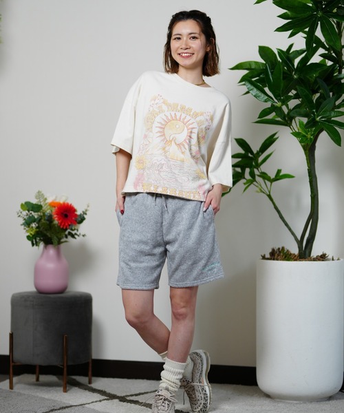 BILLABONG(ビラボン)の「BILLABONG/ビラボン Tシャツ ワイドルーズシルエット クロップド丈 BE013-207(Tシャツ/カットソー・レディース・ライトブルー/ホワイト/イエロー/スミクロ・M)」の18枚目の写真