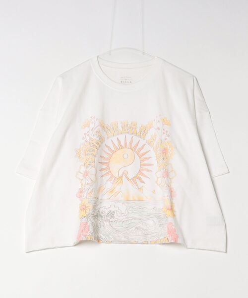 BILLABONG(ビラボン)の「BILLABONG/ビラボン Tシャツ ワイドルーズシルエット クロップド丈 BE013-207(Tシャツ/カットソー・レディース・ライトブルー/ホワイト/イエロー/スミクロ・M)」の16枚目の写真