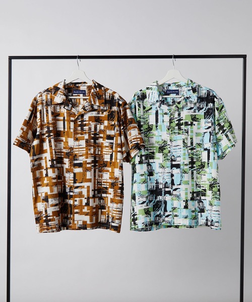 ＪＵＧＬＡＮＳ（ユグランス）の「【many men, many minds.】ジオメトリック柄オープンシャツ/メンズ（シャツ/ブラウス・メンズ・イエロー/ブルー・M/L/XL）」の5枚目の写真