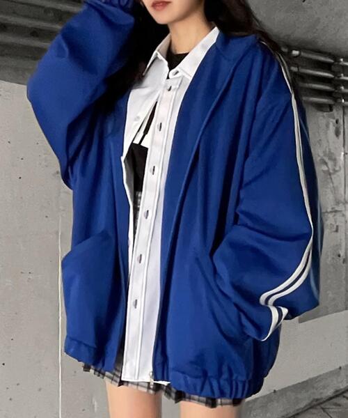 Figments（フィグメンツ）の「スーパービッグトラックジャケット（ジャージ・レディース・ブルー/ブラック/レッド・FREE）」の21枚目の写真