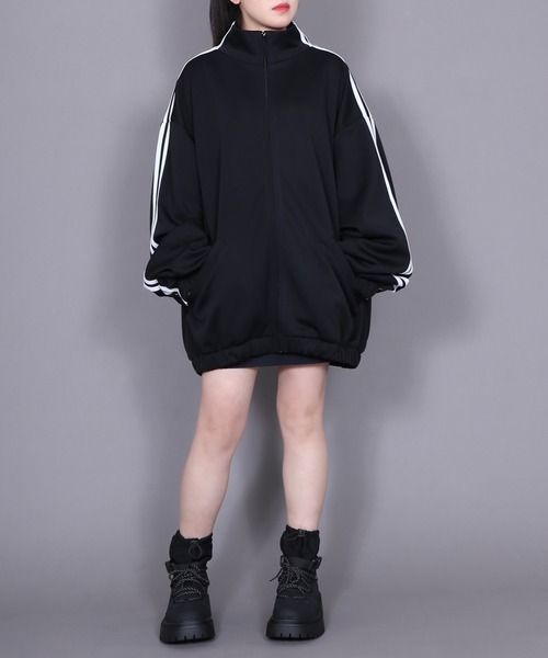 Figments（フィグメンツ）の「スーパービッグトラックジャケット（ジャージ・レディース・ブルー/ブラック/レッド・FREE）」の12枚目の写真