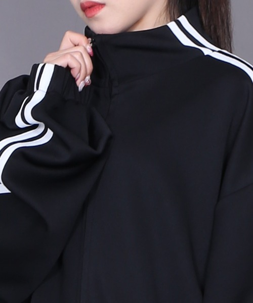 Figments（フィグメンツ）の「スーパービッグトラックジャケット（ジャージ・レディース・ブルー/ブラック/レッド・FREE）」の15枚目の写真