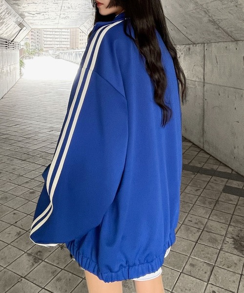 Figments（フィグメンツ）の「スーパービッグトラックジャケット（ジャージ・レディース・ブルー/ブラック/レッド・FREE）」の11枚目の写真