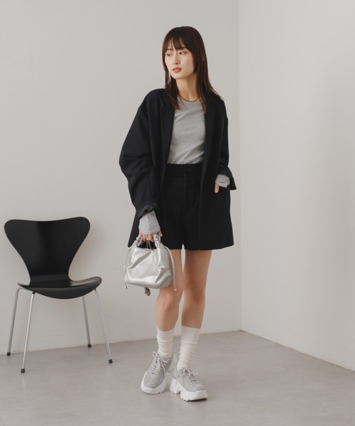 Kastane(カスタネ)の「【2024SSアイテム/SET UP対応】ダブルウエストショートパンツ(その他パンツ・レディース・アイボリー/ブラック・FREE)」の12枚目の写真