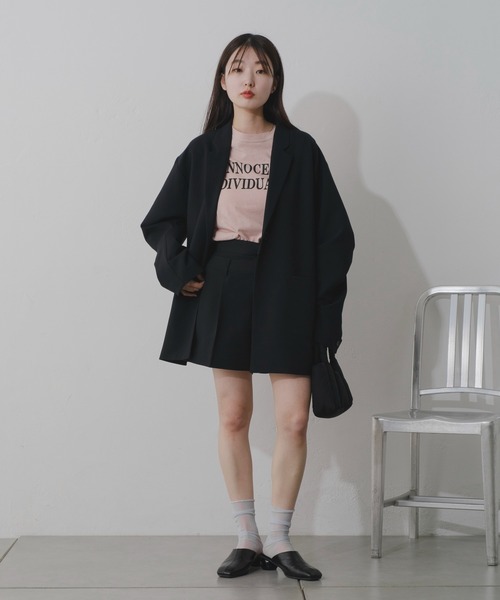 Kastane(カスタネ)の「【2024SSアイテム/SET UP対応】ダブルウエストショートパンツ(その他パンツ・レディース・アイボリー/ブラック・FREE)」の18枚目の写真