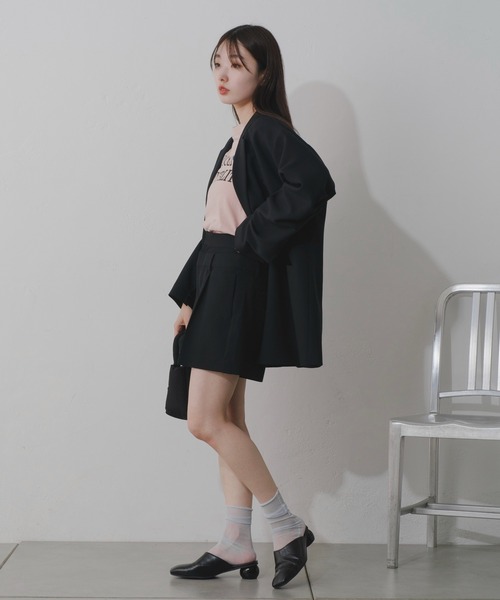 Kastane(カスタネ)の「【2024SSアイテム/SET UP対応】ダブルウエストショートパンツ(その他パンツ・レディース・アイボリー/ブラック・FREE)」の19枚目の写真