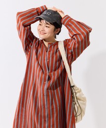 FREAK'S STORE（フリークスストア）の「限定展開　インド ストライプ フレアマキシ シャツワンピース（ワンピース）」