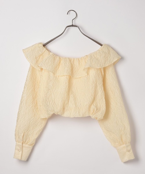 Heather(ヘザー)の「エンボスオフショルブラウス 111451(シャツ/ブラウス・レディース・ホワイト/ブラック/イエロー・FREE)」の5枚目の写真