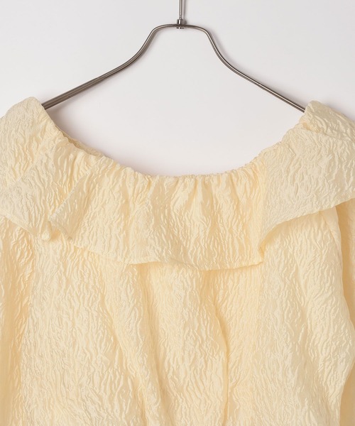 Heather(ヘザー)の「エンボスオフショルブラウス 111451(シャツ/ブラウス・レディース・ホワイト/ブラック/イエロー・FREE)」の6枚目の写真