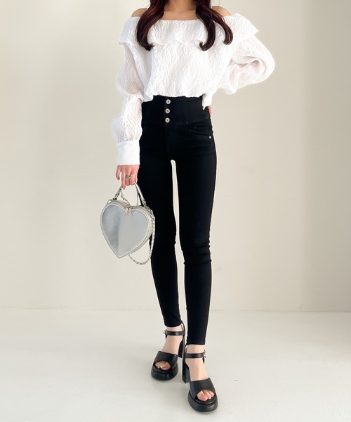 Heather(ヘザー)の「エンボスオフショルブラウス 111451(シャツ/ブラウス・レディース・ホワイト/ブラック/イエロー・FREE)」の22枚目の写真