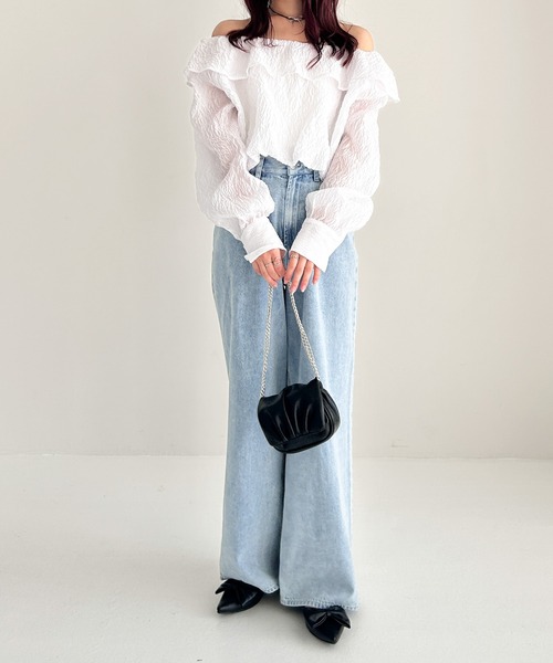 Heather(ヘザー)の「エンボスオフショルブラウス 111451(シャツ/ブラウス・レディース・ホワイト/ブラック/イエロー・FREE)」の19枚目の写真