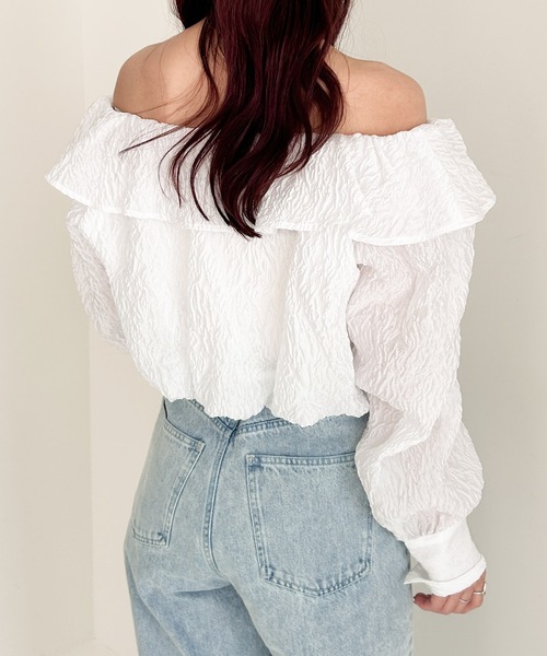 Heather(ヘザー)の「エンボスオフショルブラウス 111451(シャツ/ブラウス・レディース・ホワイト/ブラック/イエロー・FREE)」の16枚目の写真