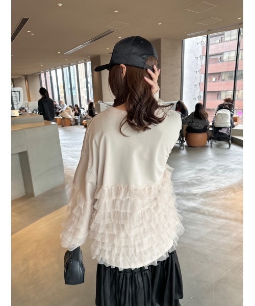 【即完品】VIVIANO チュールスウェット ブラック Ｍサイズ VIVIANO(ヴィヴィアーノ) チュールショートパンツ ブラック