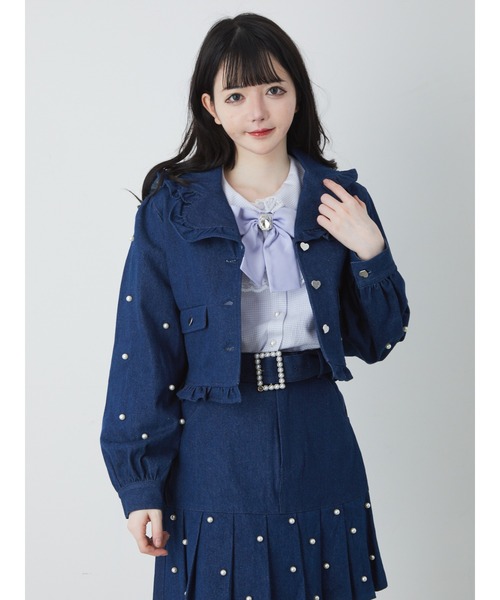Ank Rouge(アンクルージュ)の「お袖パールデニムジャケット(デニムジャケット・レディース・ブルー/ブラック/ネイビー・M)」の14枚目の写真