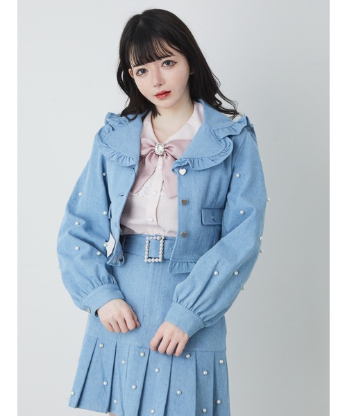 Ank Rouge(アンクルージュ)の「お袖パールデニムジャケット(デニムジャケット・レディース・ブルー/ブラック/ネイビー・M)」の20枚目の写真
