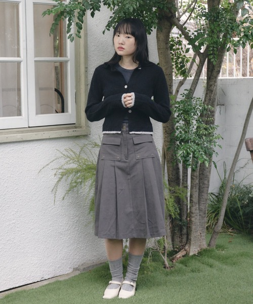 GIUNON（ジウノン）の「double pocket pleated skirt / ダブルポケットプリーツスカート（スカート・レディース・グレー/ブラック・FREE）」の19枚目の写真