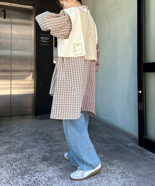 etsinta（エシンタ）の「【etsinta/エシンタ】リメイクワッフルクロップドベスト（ベスト・レディース・グレー/オフホワイト/ブラック・ONE SIZE）」の7枚目の写真