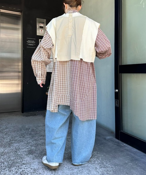 etsinta（エシンタ）の「【etsinta/エシンタ】リメイクワッフルクロップドベスト（ベスト・レディース・グレー/オフホワイト/ブラック・ONE SIZE）」の8枚目の写真