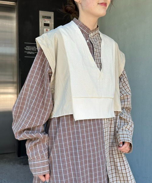 etsinta（エシンタ）の「【etsinta/エシンタ】リメイクワッフルクロップドベスト（ベスト・レディース・グレー/オフホワイト/ブラック・ONE SIZE）」の13枚目の写真