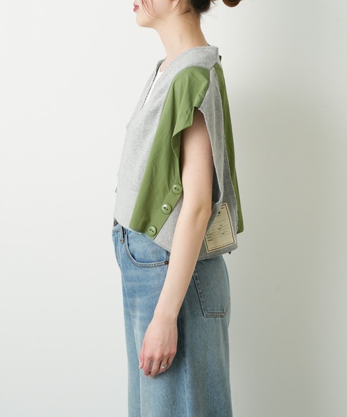 etsinta（エシンタ）の「【etsinta/エシンタ】リメイクワッフルクロップドベスト（ベスト・レディース・グレー/オフホワイト/ブラック・ONE SIZE）」の22枚目の写真