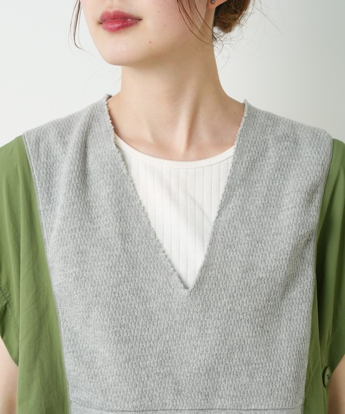 etsinta（エシンタ）の「【etsinta/エシンタ】リメイクワッフルクロップドベスト（ベスト・レディース・グレー/オフホワイト/ブラック・ONE SIZE）」の17枚目の写真