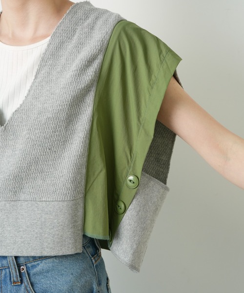 etsinta（エシンタ）の「【etsinta/エシンタ】リメイクワッフルクロップドベスト（ベスト・レディース・グレー/オフホワイト/ブラック・ONE SIZE）」の18枚目の写真