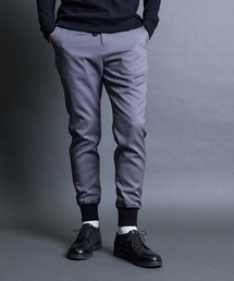 T/W　TWILL RIB PANTS:ウール混 ツイル 裾リブ シャーリングパンツ