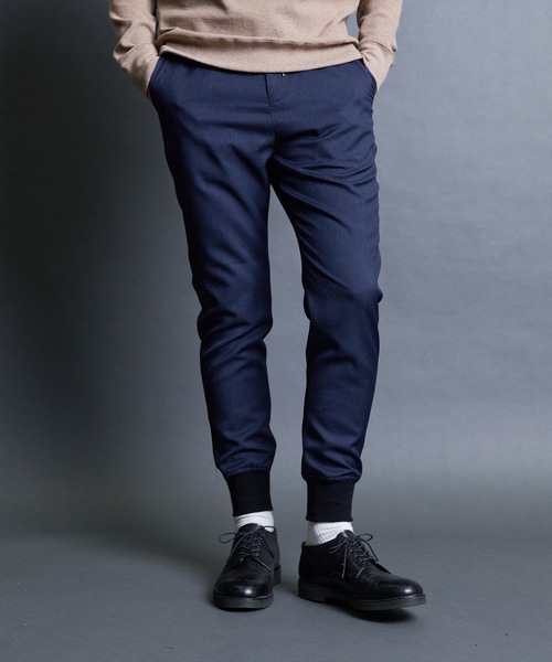 Magine（マージン）の「T/W　TWILL RIB PANTS:ウール混 ツイル 裾リブ シャーリングパンツ（その他パンツ・メンズ・ネイビー/グレー/ブラック・44/48/46）」の10枚目の写真