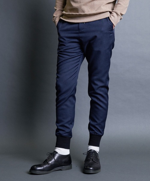 Magine（マージン）の「T/W　TWILL RIB PANTS:ウール混 ツイル 裾リブ シャーリングパンツ（その他パンツ・メンズ・ネイビー/グレー/ブラック・44/48/46）」の11枚目の写真