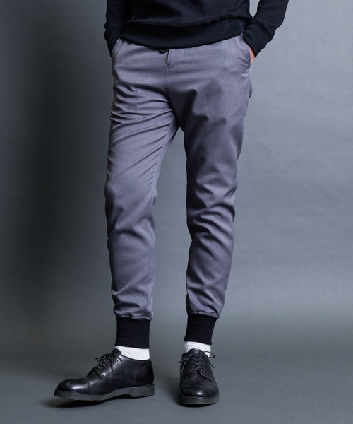 Magine（マージン）の「T/W　TWILL RIB PANTS:ウール混 ツイル 裾リブ シャーリングパンツ（その他パンツ・メンズ・ネイビー/グレー/ブラック・44/48/46）」の7枚目の写真