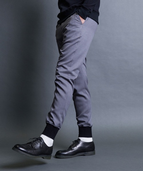Magine（マージン）の「T/W　TWILL RIB PANTS:ウール混 ツイル 裾リブ シャーリングパンツ（その他パンツ・メンズ・ネイビー/グレー/ブラック・44/48/46）」の8枚目の写真
