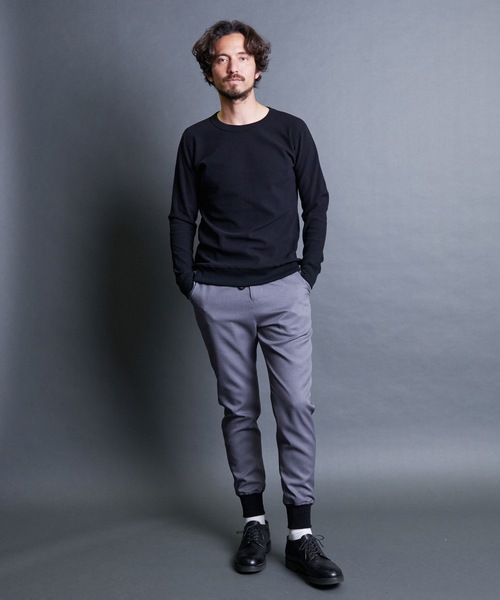 Magine（マージン）の「T/W　TWILL RIB PANTS:ウール混 ツイル 裾リブ シャーリングパンツ（その他パンツ・メンズ・ネイビー/グレー/ブラック・44/48/46）」の18枚目の写真
