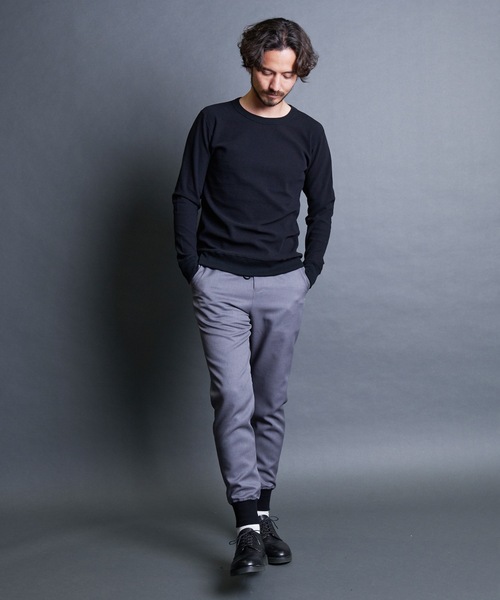 Magine（マージン）の「T/W　TWILL RIB PANTS:ウール混 ツイル 裾リブ シャーリングパンツ（その他パンツ・メンズ・ネイビー/グレー/ブラック・44/48/46）」の19枚目の写真