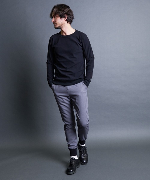 Magine（マージン）の「T/W　TWILL RIB PANTS:ウール混 ツイル 裾リブ シャーリングパンツ（その他パンツ・メンズ・ネイビー/グレー/ブラック・44/48/46）」の20枚目の写真