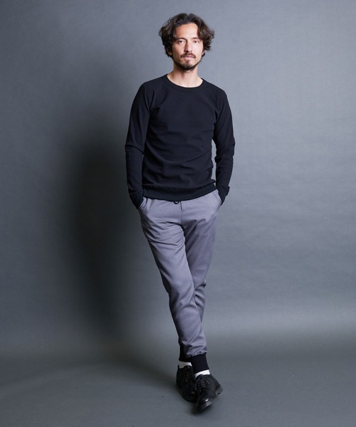 Magine（マージン）の「T/W　TWILL RIB PANTS:ウール混 ツイル 裾リブ シャーリングパンツ（その他パンツ・メンズ・ネイビー/グレー/ブラック・44/48/46）」の22枚目の写真