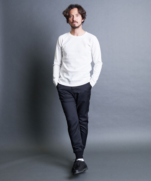 Magine（マージン）の「T/W　TWILL RIB PANTS:ウール混 ツイル 裾リブ シャーリングパンツ（その他パンツ・メンズ・ネイビー/グレー/ブラック・44/48/46）」の16枚目の写真