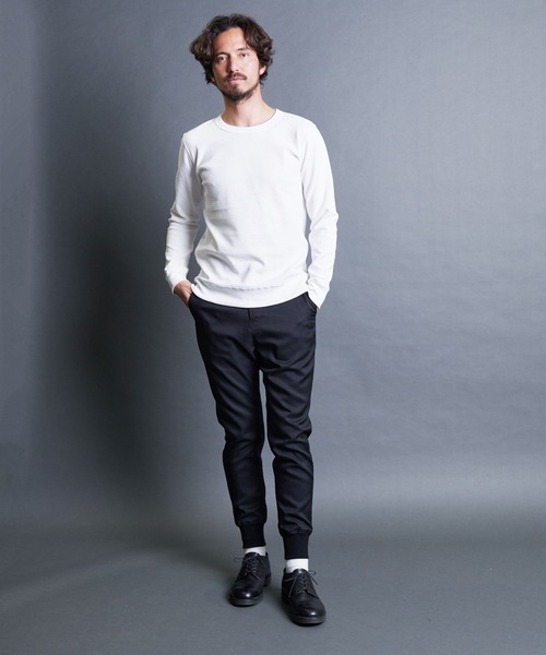 Magine（マージン）の「T/W　TWILL RIB PANTS:ウール混 ツイル 裾リブ シャーリングパンツ（その他パンツ・メンズ・ネイビー/グレー/ブラック・44/48/46）」の17枚目の写真