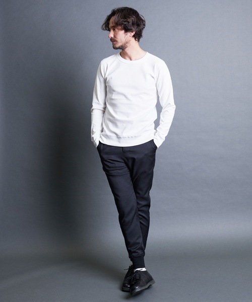 Magine（マージン）の「T/W　TWILL RIB PANTS:ウール混 ツイル 裾リブ シャーリングパンツ（その他パンツ・メンズ・ネイビー/グレー/ブラック・44/48/46）」の13枚目の写真